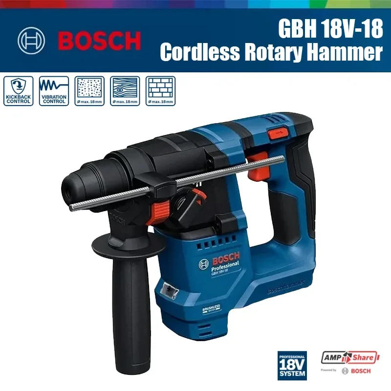 Power Drill Cordless - Bosch GBH 18V-18 Accu-klopboorhamer 1.5J SDS