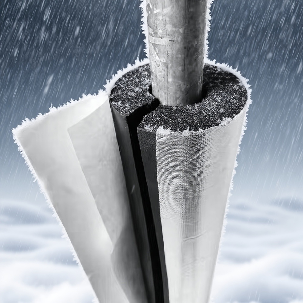 Pipe Insulation Foam - Zelfklevende open-type schuimrubberen pijpisolatiehuls aluminiumfolie waterleiding