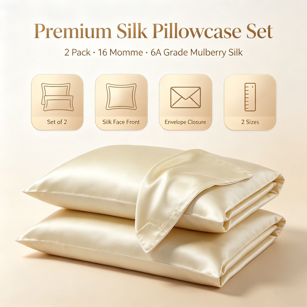 Home Improvement Business - 2-pack 16 Momme Moerbeizijden Kussensloopset, 2