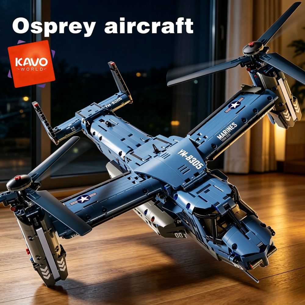 Home Improvement By - KAVOWORLD 1486-delige V-22 Osprey Tiltrotor Vliegtuig